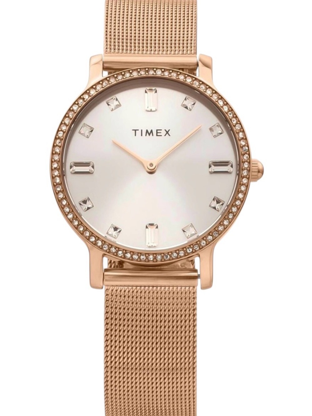 TIMEX TRANSCEND ROSE GOLD COLOR MESH BRACELET WATCH